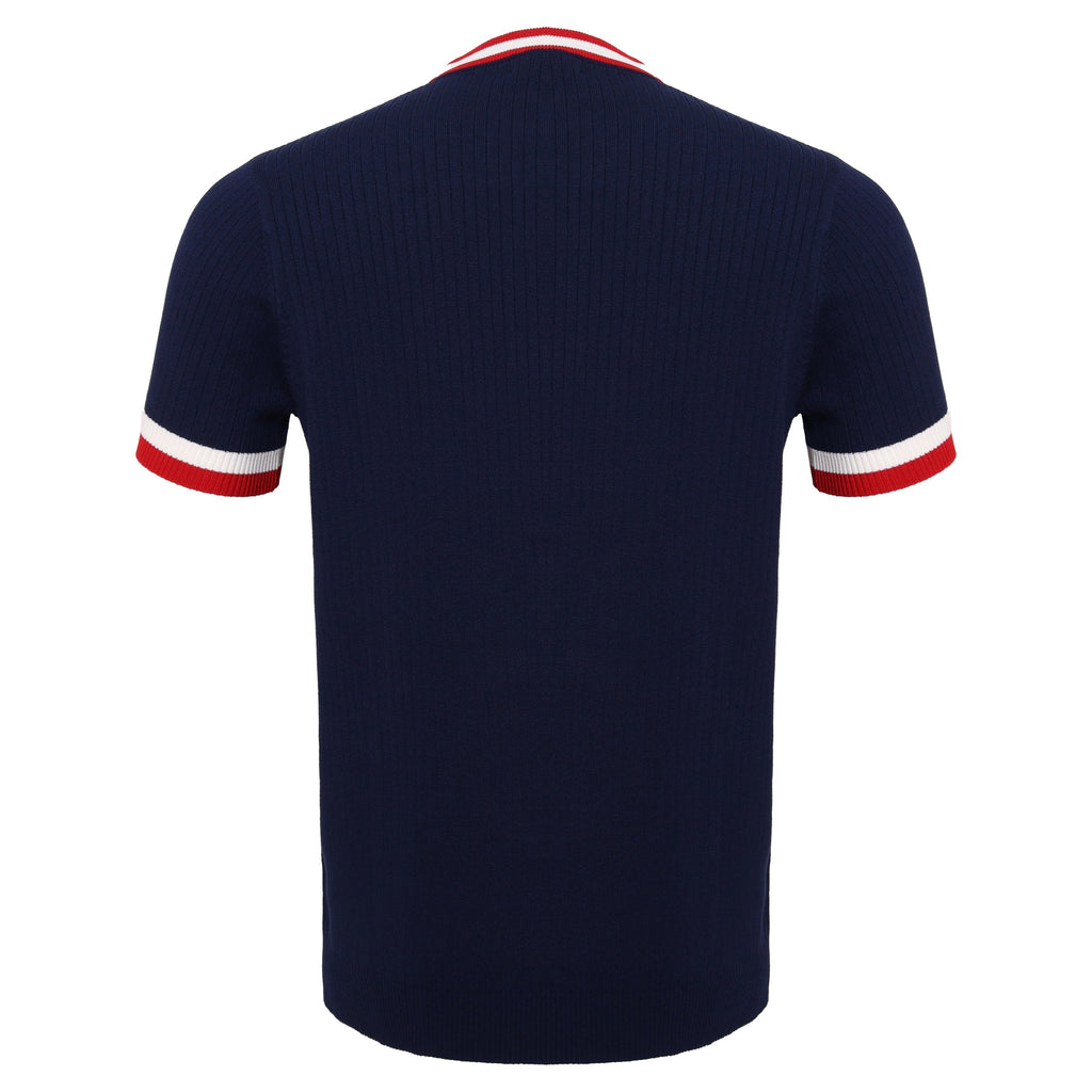 Elite Contrast Ribbed Knit Tee NAVY