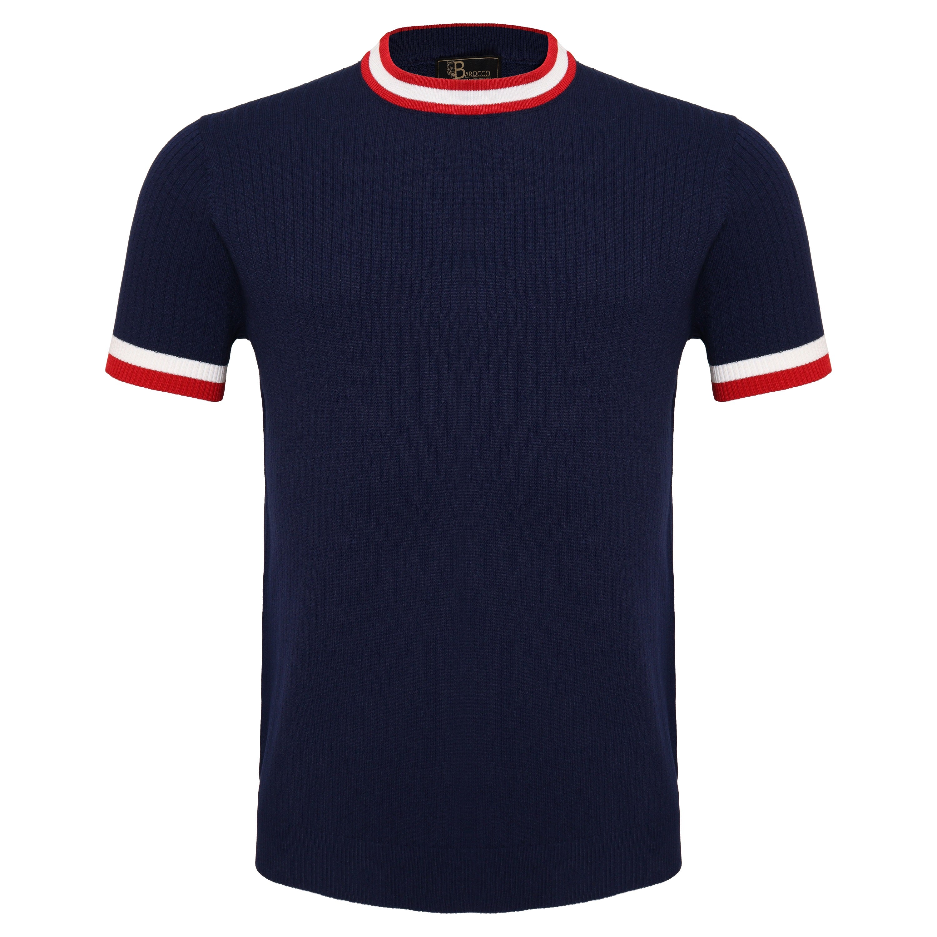 Elite Contrast Ribbed Knit Tee NAVY
