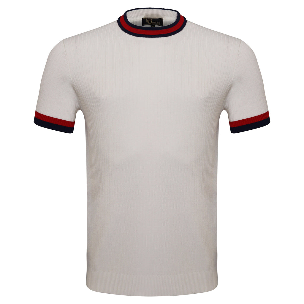 Elite Contrast Ribbed Tee WHITE