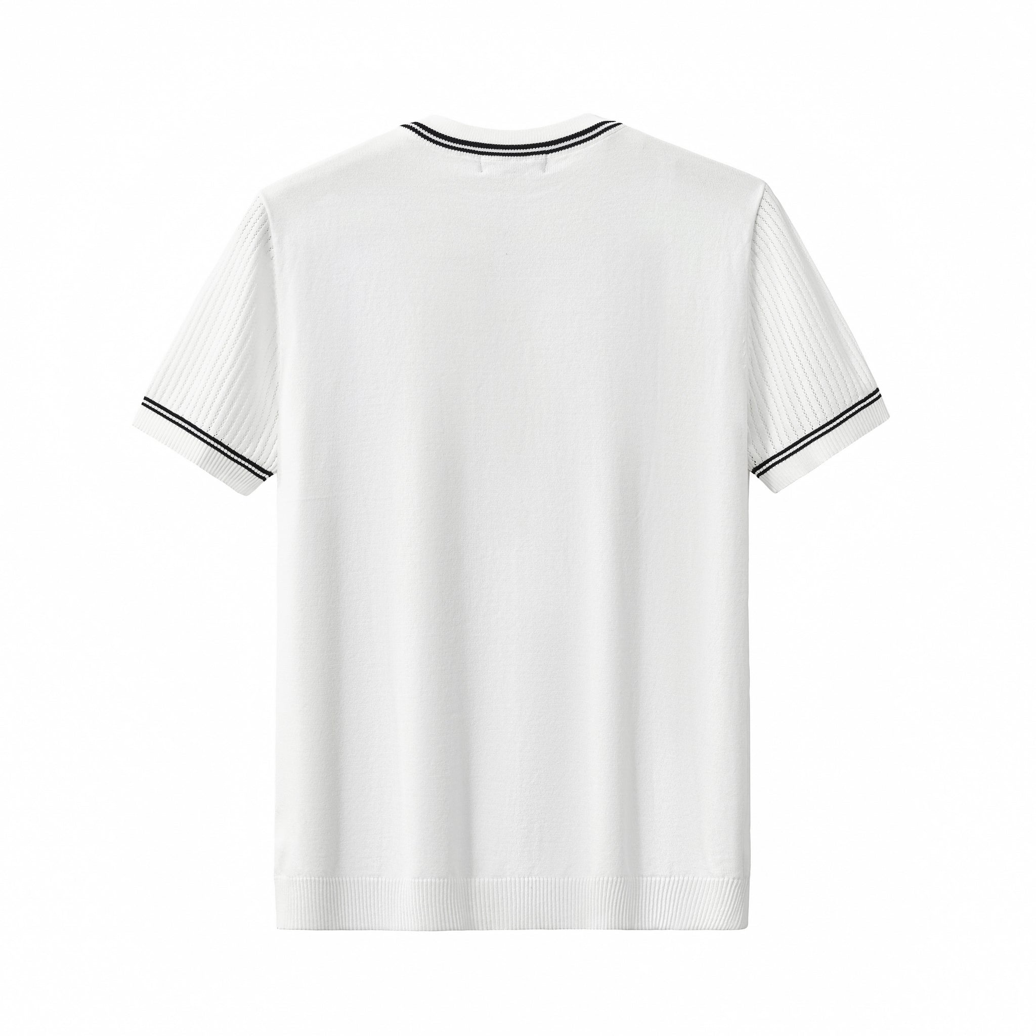 Strato Trim Knit Tee WHITE