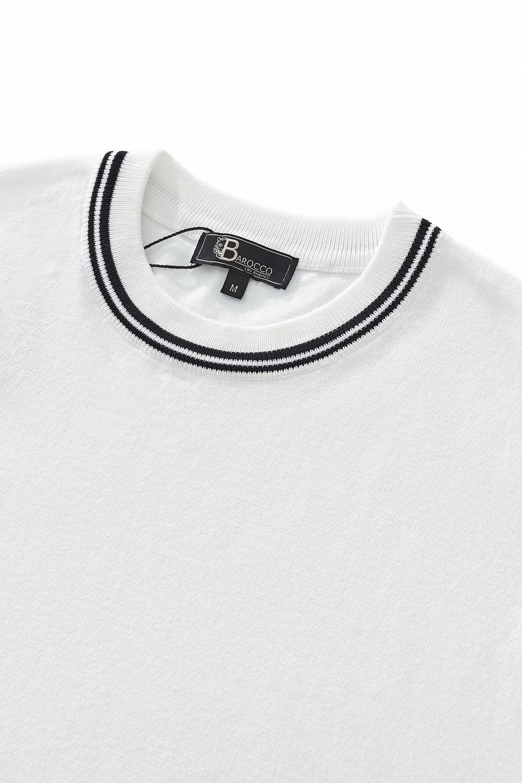 Strato Trim Knit Tee WHITE