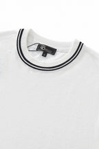 Strato Trim Knit Tee WHITE