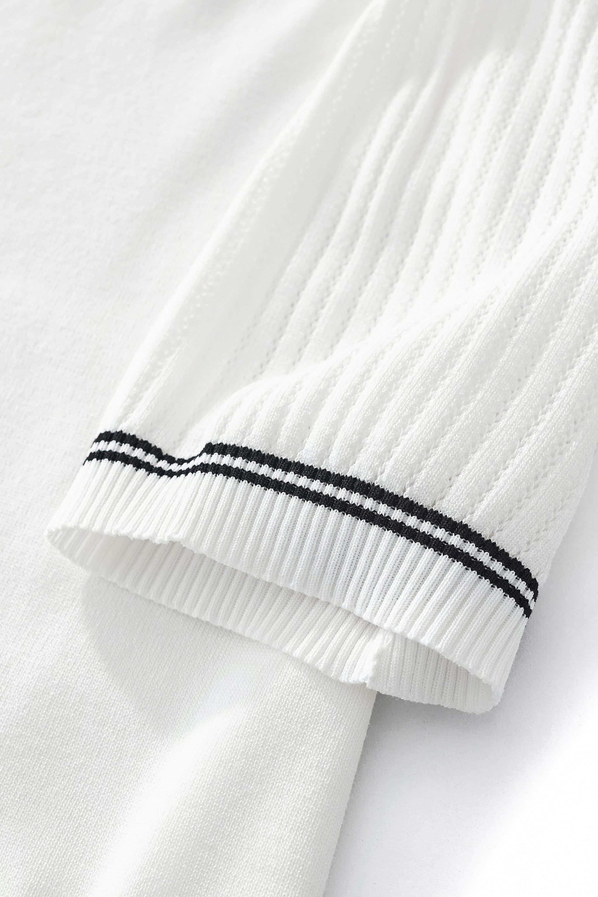 Strato Trim Knit Tee WHITE