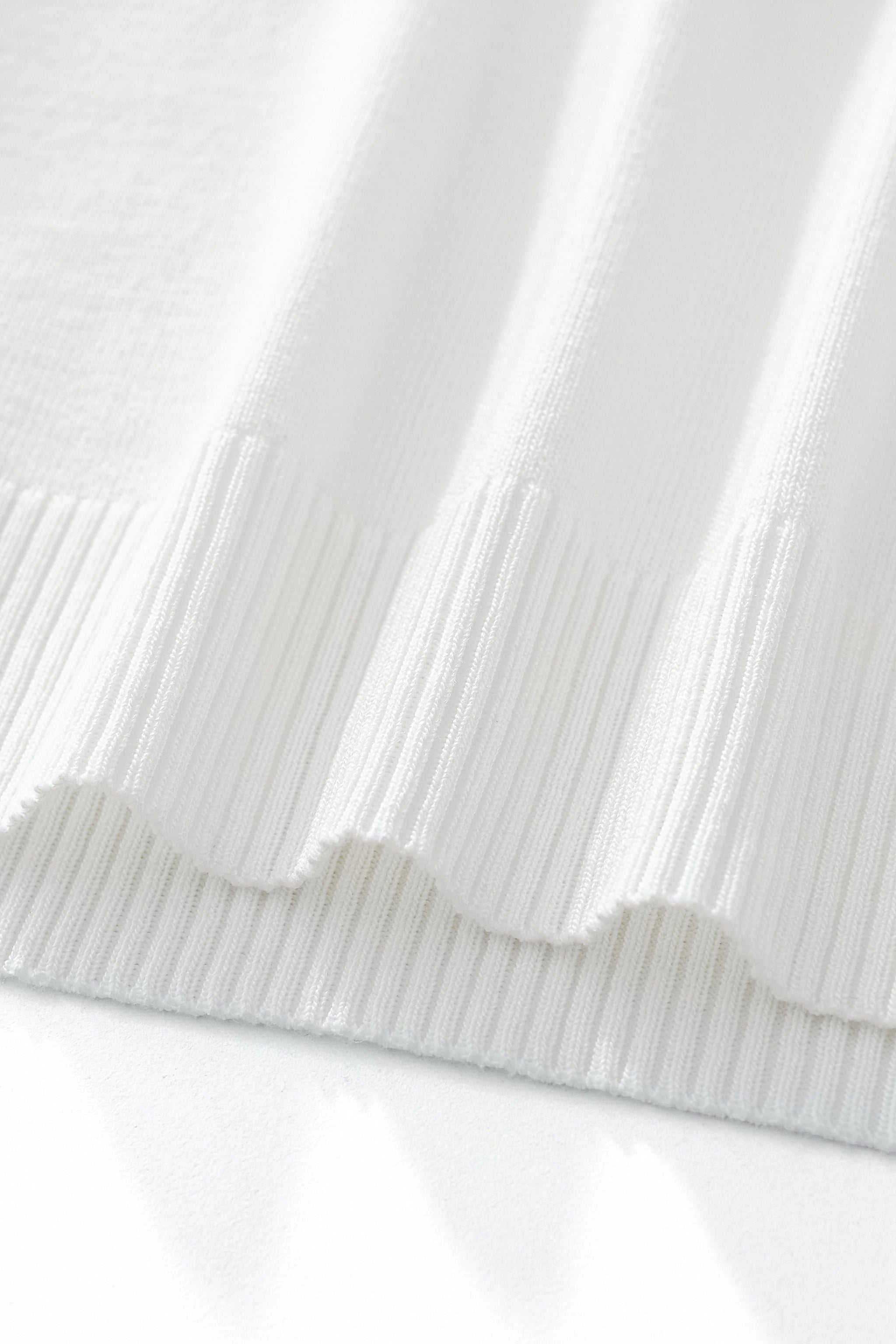 Strato Trim Knit Tee WHITE
