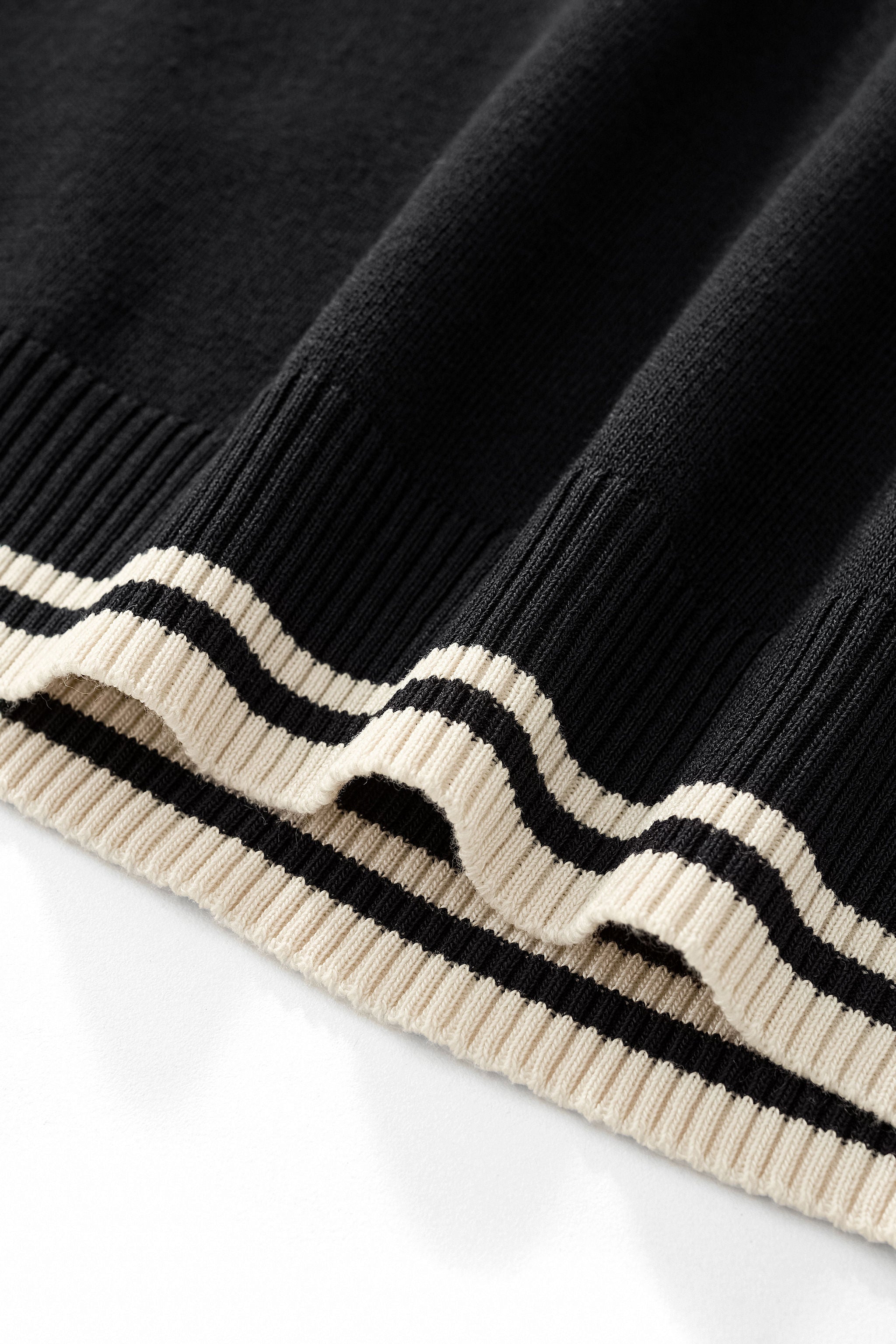 Monaco Trim Knit Tee BLACK