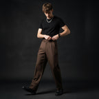 Wellington Side-Tab Trousers COFFEE