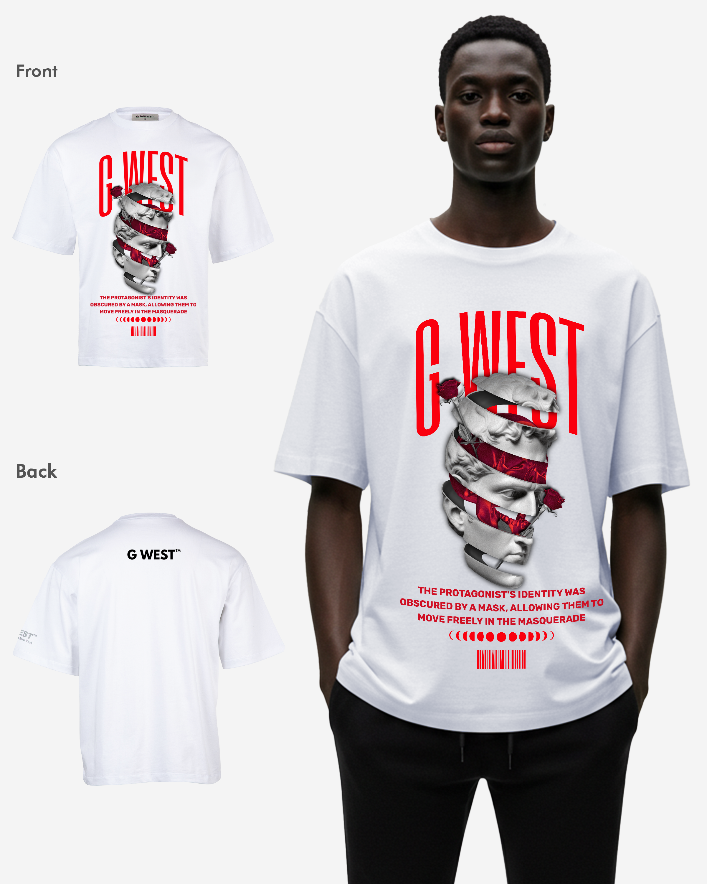 G WEST identity concealed OVERSIZED T-Shirt Mens G West