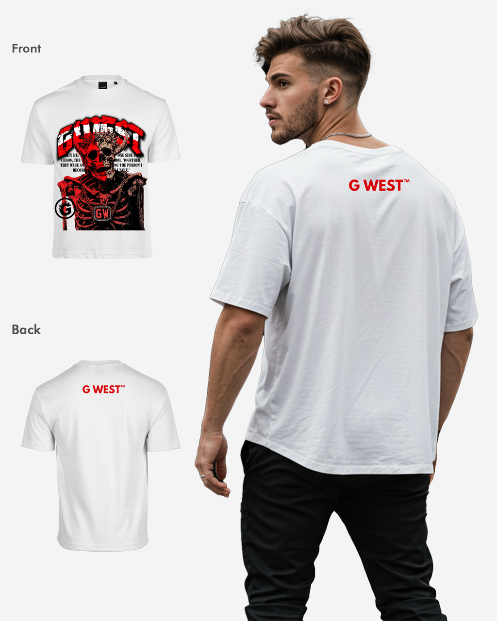 G West Rhinestone Dressed To Kill Oversized Tee G West