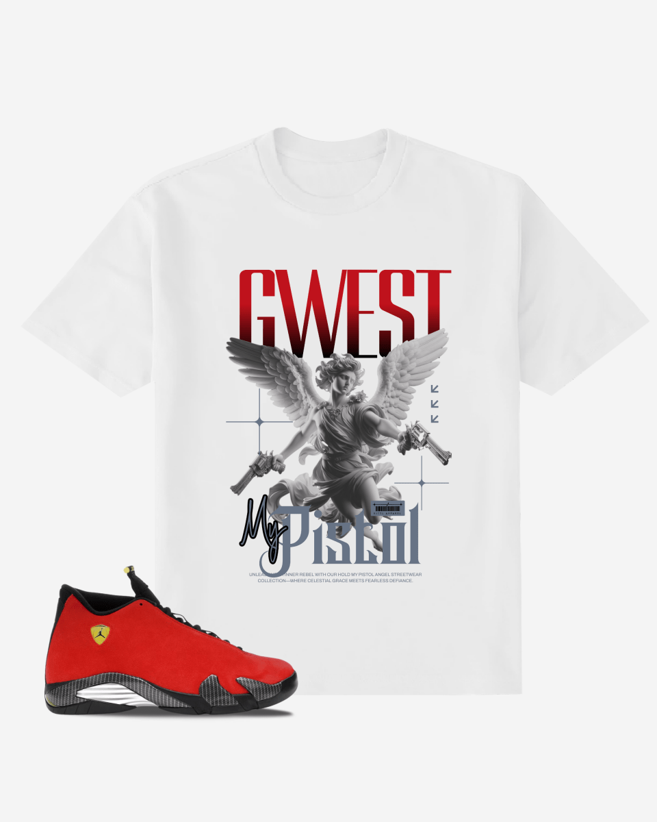 G West Angel Gun Streetwear Oversized T-Shirt Mens G West