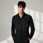 Dazzling Dapper Button-Up Shirt BLACK/BLACK