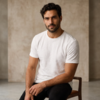 Embossed Paisley Tee – El Baron WHITE