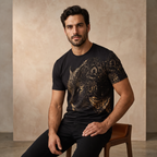 Imperial Leopard Crystal SS Shirt BLACK