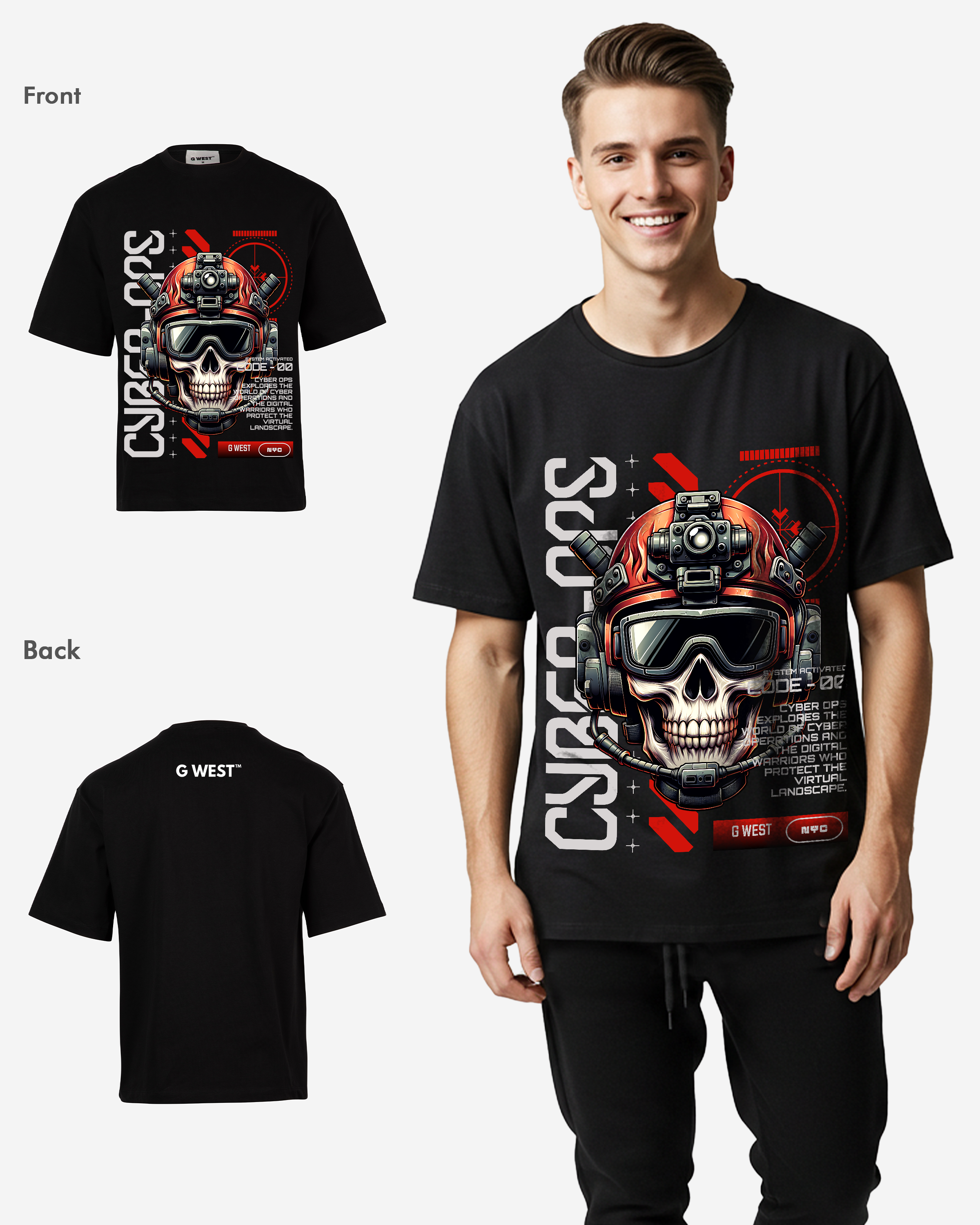G WEST CYBER OVERSIZED T-Shirt Mens G West