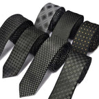 Black Business Dots Printed Polyester Men Necktie Slim Tie Formal Skinny Elegant Office Necktie For Men Stevvex