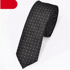 Black Business Dots Printed Polyester Men Necktie Slim Tie Formal Skinny Elegant Office Necktie For Men Stevvex