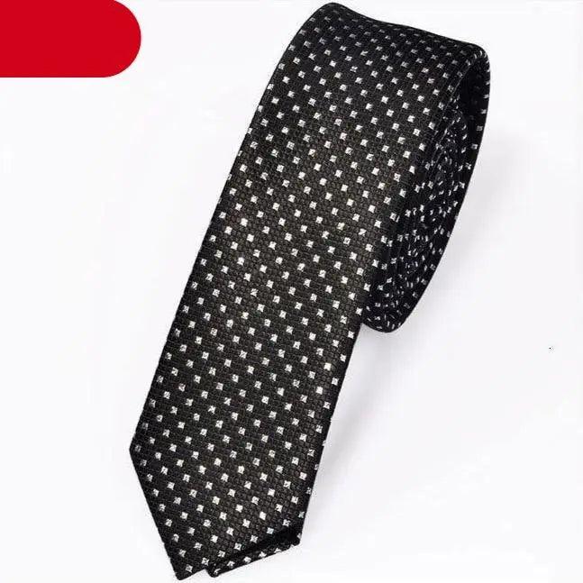 Black Business Dots Printed Polyester Men Necktie Slim Tie Formal Skinny Elegant Office Necktie For Men Stevvex