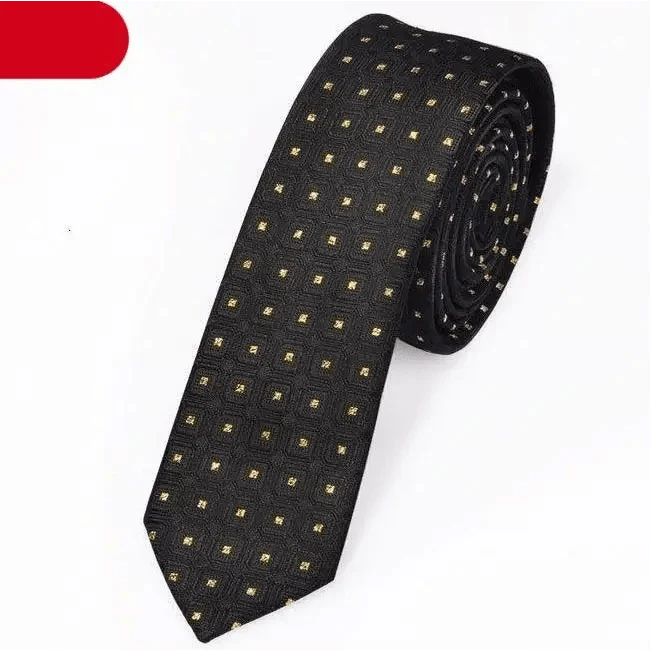 Black Business Dots Printed Polyester Men Necktie Slim Tie Formal Skinny Elegant Office Necktie For Men Stevvex