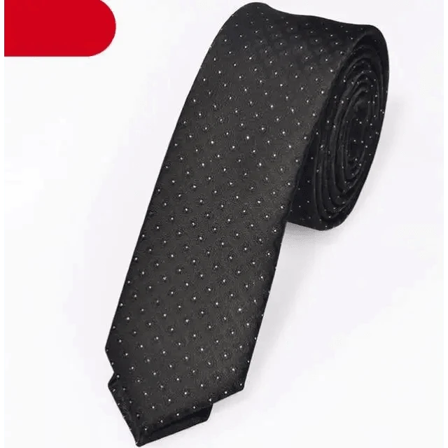 Black Business Dots Printed Polyester Men Necktie Slim Tie Formal Skinny Elegant Office Necktie For Men Stevvex