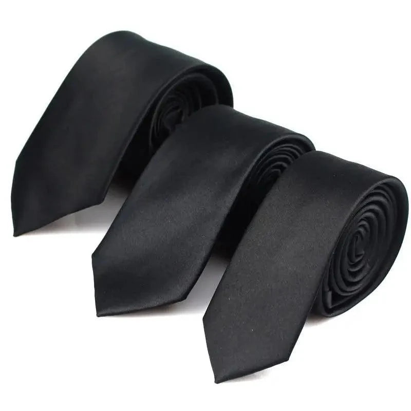 Black Business Skinny Men Neckties Wedding Slim Ties Elegant Men Lightweight High Quality Modern Ties Stevvex