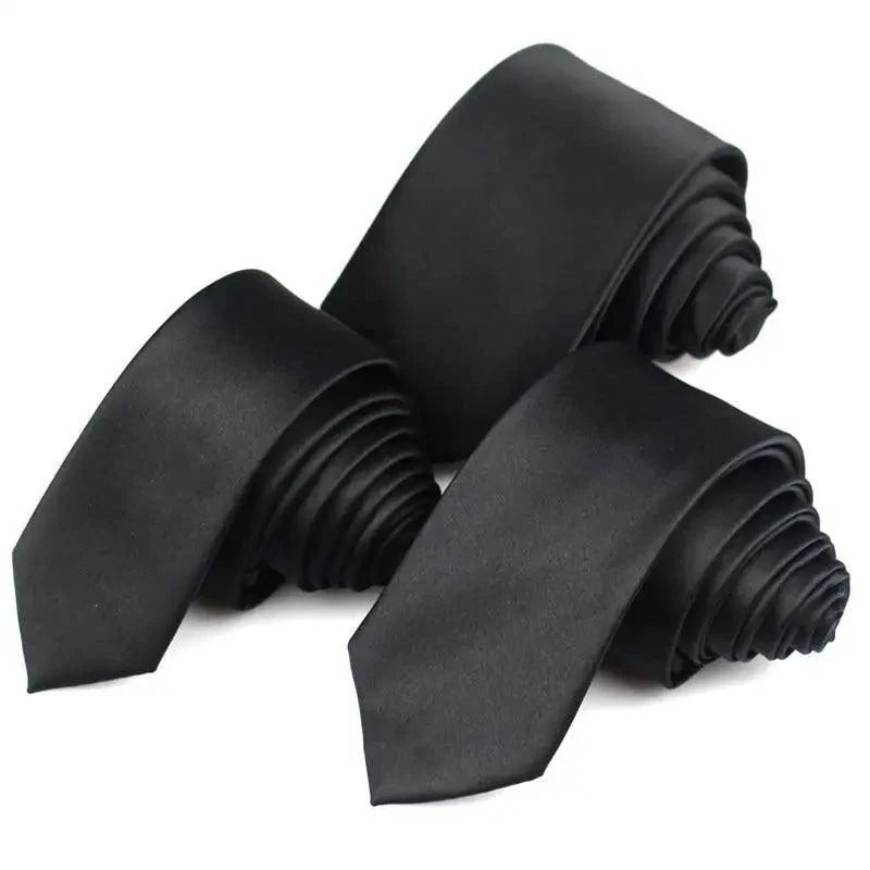 Black Business Skinny Men Neckties Wedding Slim Ties Elegant Men Lightweight High Quality Modern Ties Stevvex