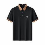 Contrast Trim Performance Polo - El Baron BLACK