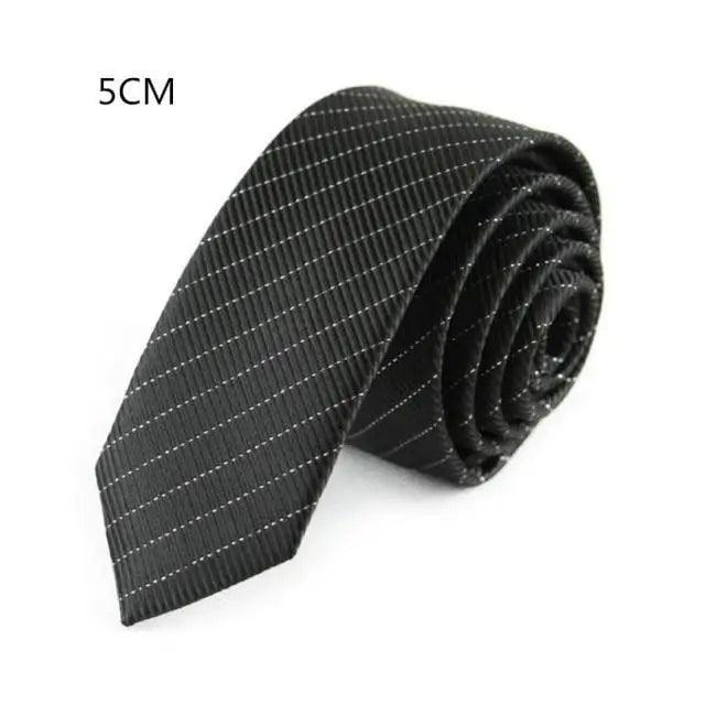 Business Black Skinny Ties Polyester Silk Necktie For Men Washable Formal Office Simple Design Necties Solid Color Skinny Tie Slim Necktie For Men Stevvex