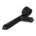 Business Black Skinny Ties Polyester Silk Necktie For Men Washable Formal Office Simple Design Necties Solid Color Skinny Tie Slim Necktie For Men Stevvex