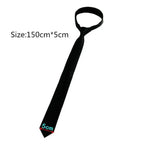 Business Black Skinny Ties Polyester Silk Necktie For Men Washable Formal Office Simple Design Necties Solid Color Skinny Tie Slim Necktie For Men Stevvex