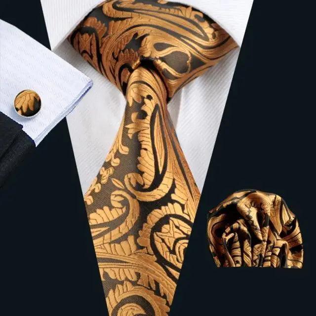 Business Luxury Men Silk Necktie Fashion Tie Sets For Men Wedding Party Wear Elegant Neck Tie Design For Men Soft Business Casual Suit Neckties Stevvex