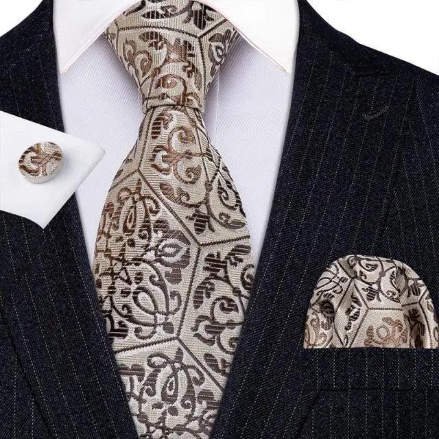 Business Luxury Men Silk Necktie Fashion Tie Sets For Men Wedding Party Wear Elegant Neck Tie Design For Men Soft Business Casual Suit Neckties Stevvex