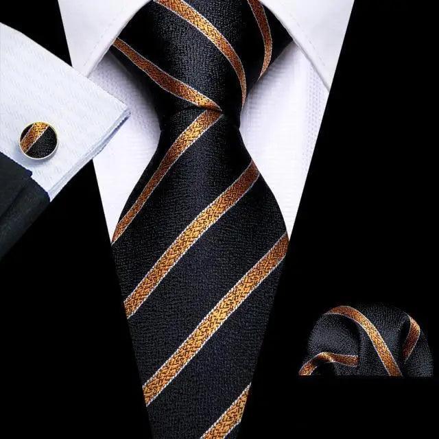 Business Luxury Men Silk Necktie Fashion Tie Sets For Men Wedding Party Wear Elegant Neck Tie Design For Men Soft Business Casual Suit Neckties Stevvex
