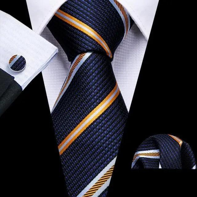 Business Luxury Men Silk Necktie Fashion Tie Sets For Men Wedding Party Wear Elegant Neck Tie Design For Men Soft Business Casual Suit Neckties Stevvex