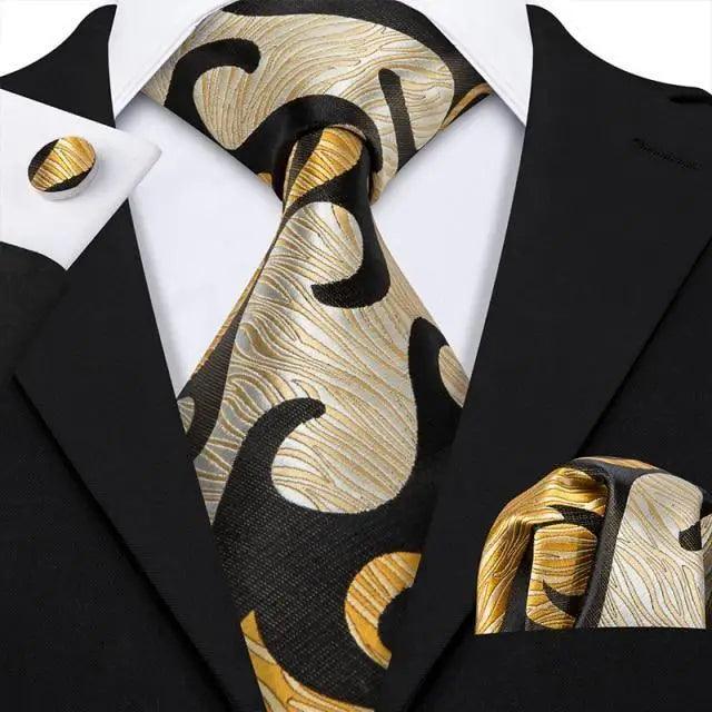 Business Luxury Men Silk Necktie Fashion Tie Sets For Men Wedding Party Wear Elegant Neck Tie Design For Men Soft Business Casual Suit Neckties Stevvex