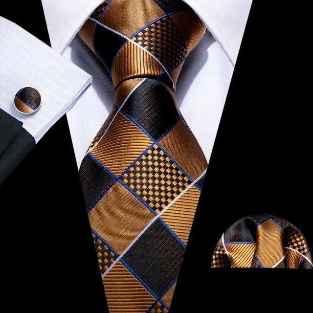 Business Luxury Men Silk Necktie Fashion Tie Sets For Men Wedding Party Wear Elegant Neck Tie Design For Men Soft Business Casual Suit Neckties Stevvex