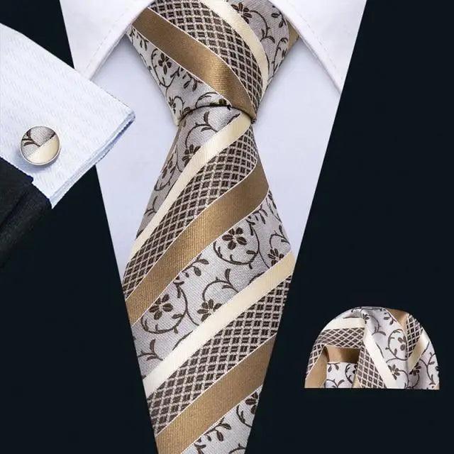 Business Luxury Men Silk Necktie Fashion Tie Sets For Men Wedding Party Wear Elegant Neck Tie Design For Men Soft Business Casual Suit Neckties Stevvex