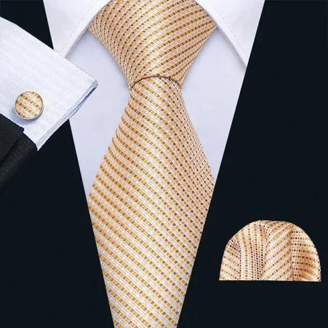 Business Luxury Men Silk Necktie Fashion Tie Sets For Men Wedding Party Wear Elegant Neck Tie Design For Men Soft Business Casual Suit Neckties Stevvex