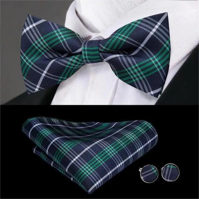 Business Red Color Butterfly Bow Tie Pocket Square Cufflinks Suit Set For Men Adjustable Self Bowtie Formal Bowtie Set Solid Color Necktie Silk Bow Tie Pocket Square Cuff Links Stevvex