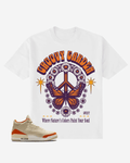 G West Butterfly and Daisy Flower Groovy Garden Oversized T-Shirt Mens G West