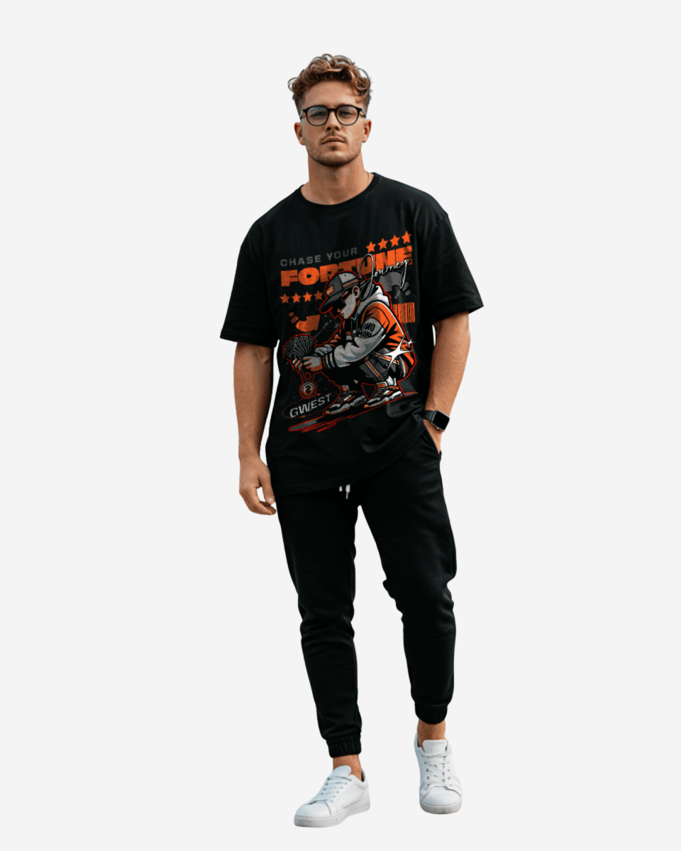 G West Chase Your Fortune Journey Oversized T-Shirt Mens G West