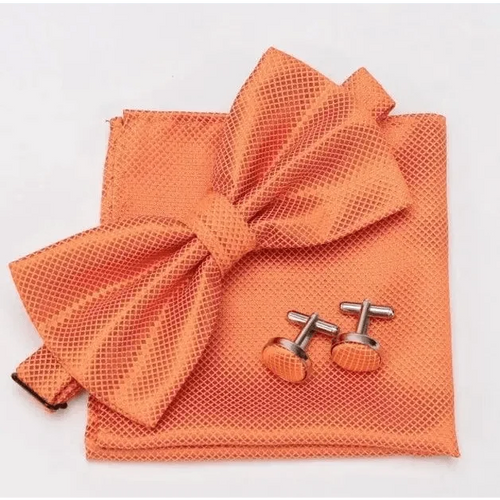Classic Men Bowtie  Cufflinks Set Casual Men's Fashionable Style Solid Color Bowties Elegant Accessories Stevvex
