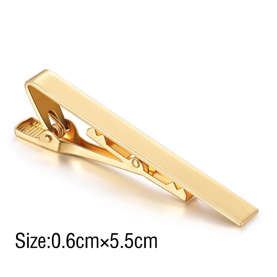 Classic Tie Clip Fashion Style Tie Bars For Men Metal Tone Tie Bar Clip Tie Pins Elegant Tie Clips For Men Fathers' Day Valentine's Day Gift Simple Bar Clasp Practical Necktie Accessories Clasp Tie Pin For Mens Collar Clip Stevvex