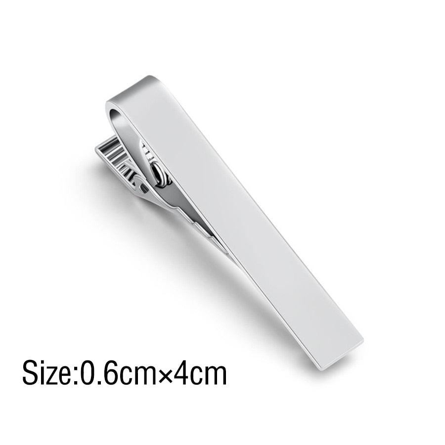 Classic Tie Clip Fashion Style Tie Bars For Men Metal Tone Tie Bar Clip Tie Pins Elegant Tie Clips For Men Fathers' Day Valentine's Day Gift Simple Bar Clasp Practical Necktie Accessories Clasp Tie Pin For Mens Collar Clip Stevvex