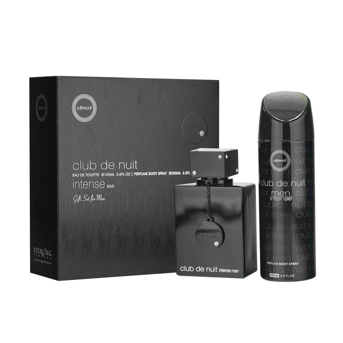 ARMAF Club De Nuit Intense 2-Piece Set for Men, (3.6 Oz Eau De Toilette Spray + 6.8 Oz Body Spray Rafaelos