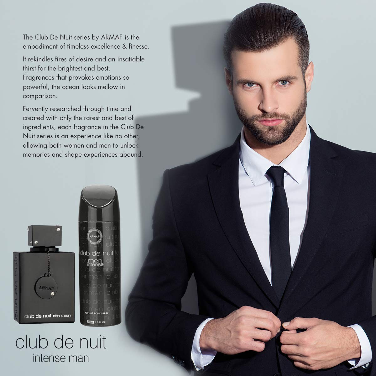 ARMAF Club De Nuit Intense 2-Piece Set for Men, (3.6 Oz Eau De Toilette Spray + 6.8 Oz Body Spray Rafaelos