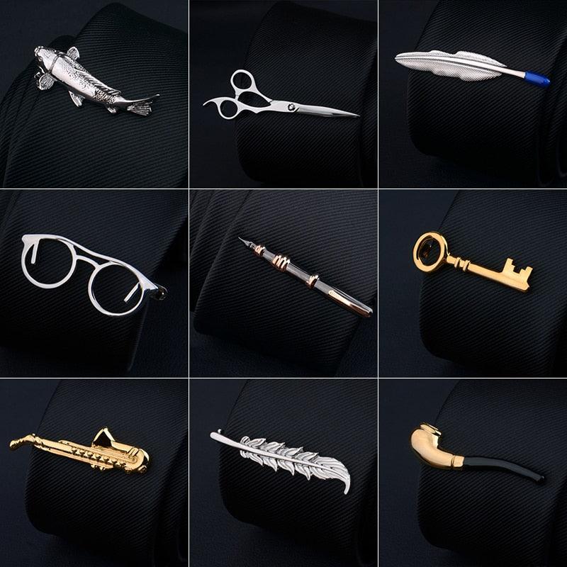 Creative Metal Necktie Bar Formal Shirt Classic Men Tie Clips Elegant Fashion Formal Professional Simple Tie Bar Clips Beautiful Designs Wedding Ceremony Gold Tie Pin Unisex Party Gifts Fashion Tie Clips Stevvex