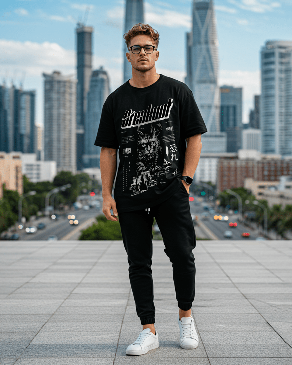 G West Demon Cat Breakout Camiseta Extragrande Hombre