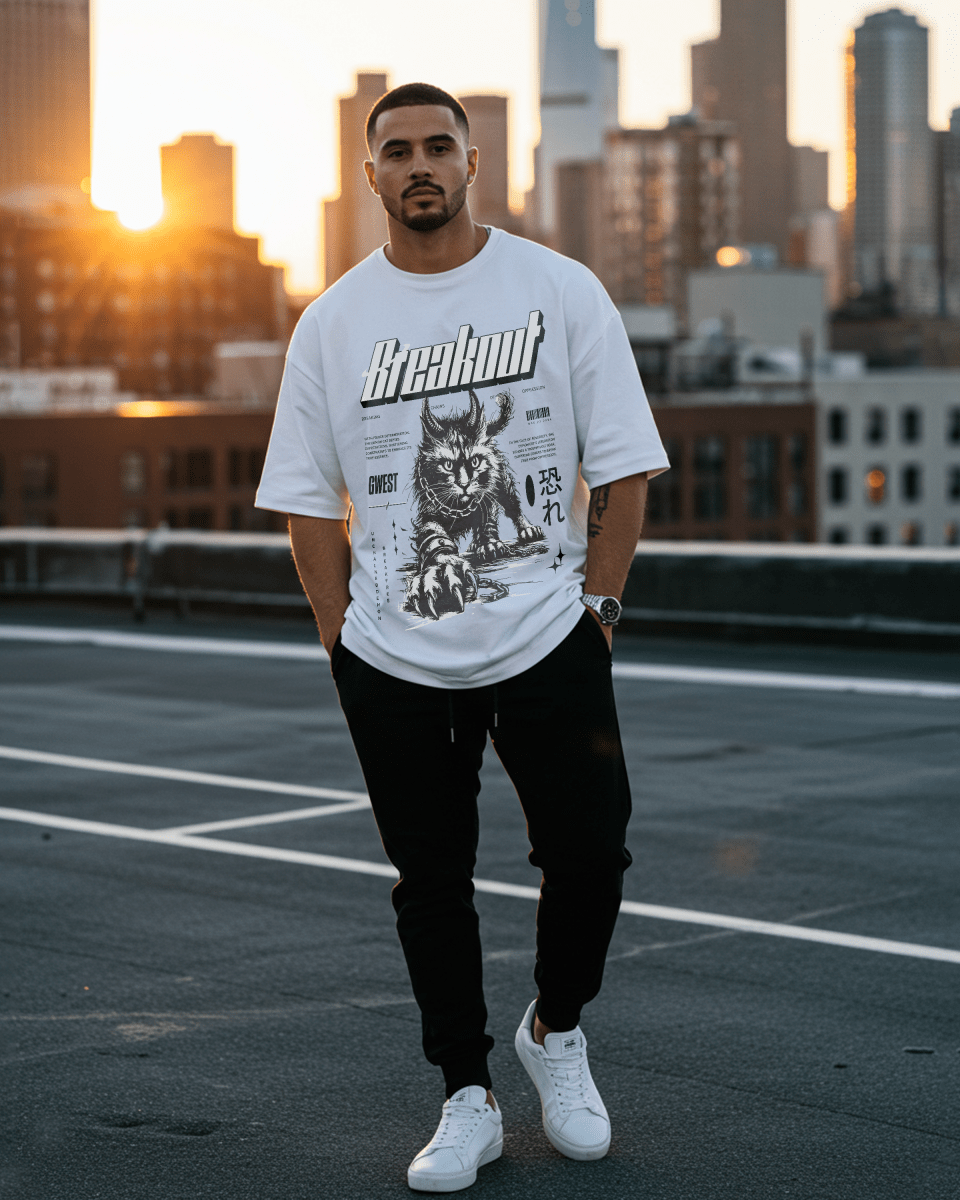 G West Demon Cat Breakout Camiseta Extragrande Hombre