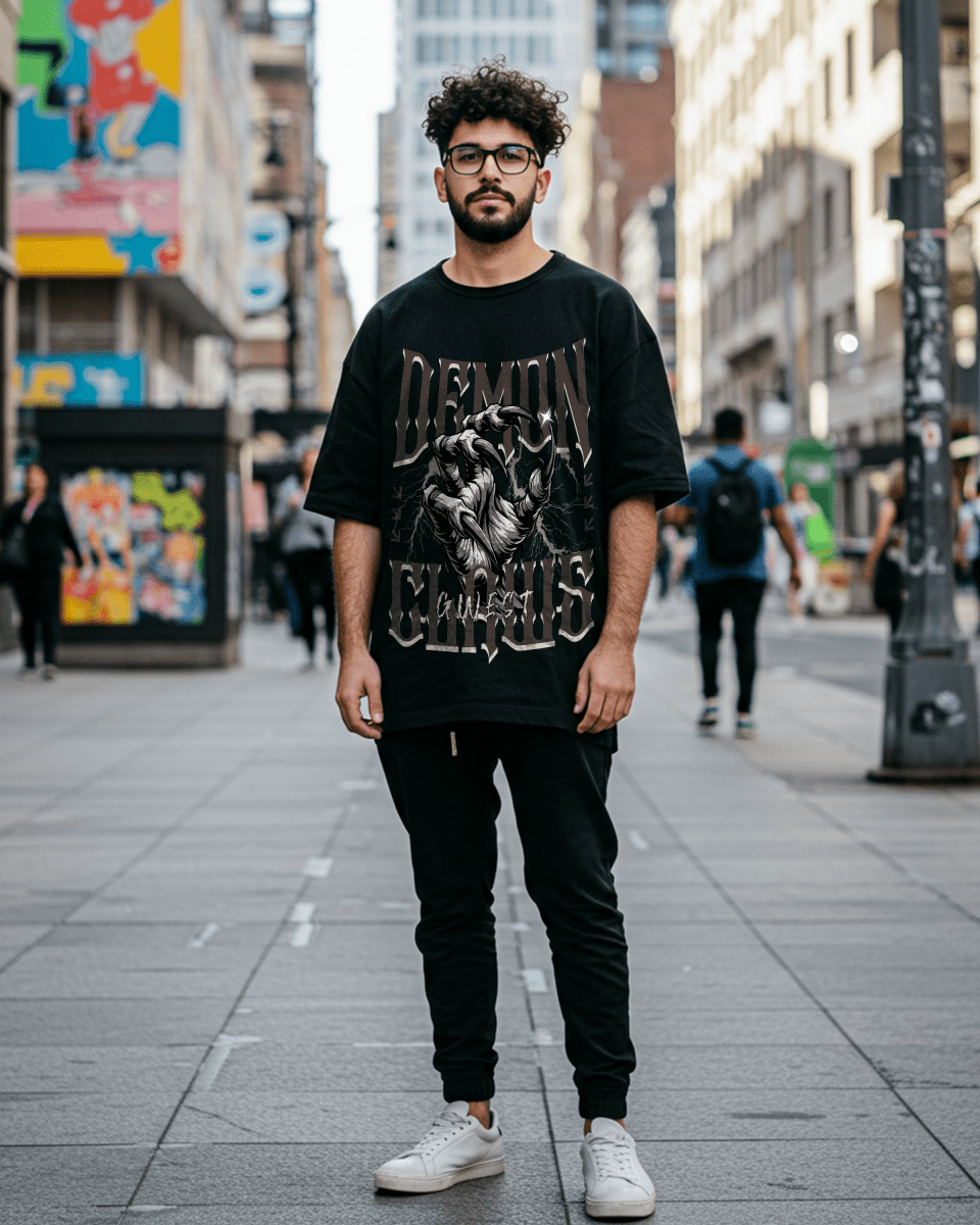 Camiseta extragrande G West Demon Claws para hombre