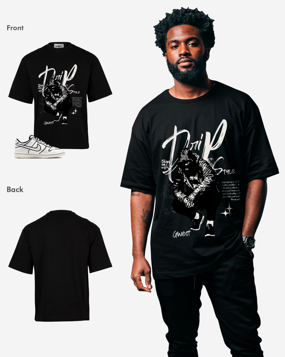 Camiseta extragrande estilo goteo G West para hombre