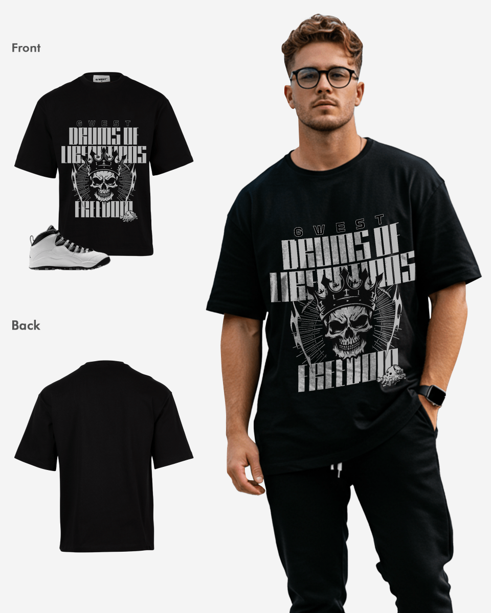 G West Drums Of Liberations Oversized T-Shirt Mens G West